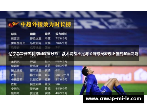辽宁总决赛失利原因深度分析：战术调整不足与关键球员表现不佳的双重影响